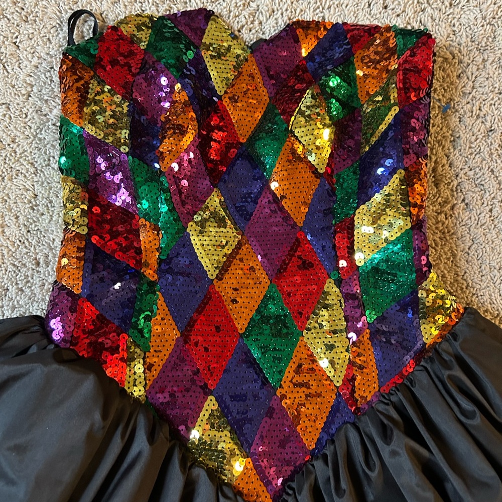 Vintage J. Reynolds Designs colorful sequined dress - Picture 2 of 7